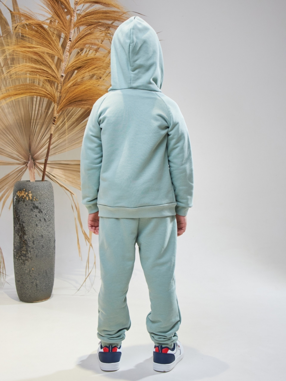 328-ОЛ. Костюм детский  на молнии, олива, хлопок 65%, 35% ПЭ, 3-х нитка без начеса 80,86,92