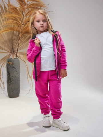 Купить оптом 328-Ф. Костюм детский на молнии, фуксия, хлопок 65%, 35% ПЭ, 3-х нитка без начеса 98,104,110,116 в Екатеринбурге