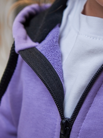 328-Л. Костюм детский  на молнии, лиловый, хлопок 65%, 35% ПЭ, 3-х нитка без начеса 98,104,110,116