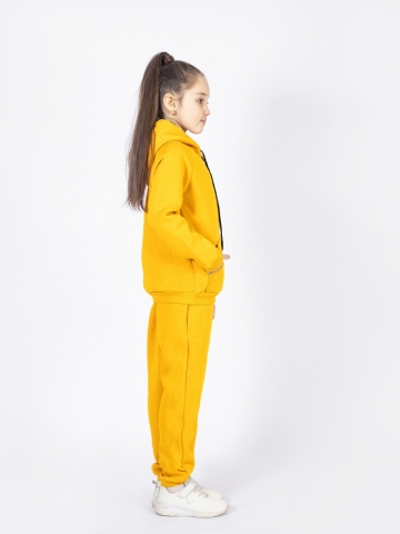 296-А. Свитшот с капюшоном  + Штаны, хлопок 65%, 35% ПЭ, 3-х нитка (начес) апельсин 80,86,92